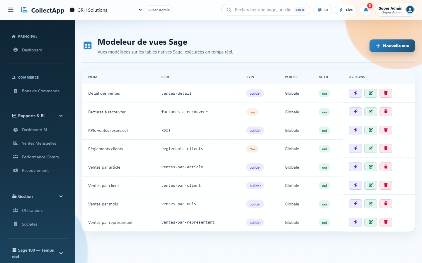 Modeleur de vues Sage