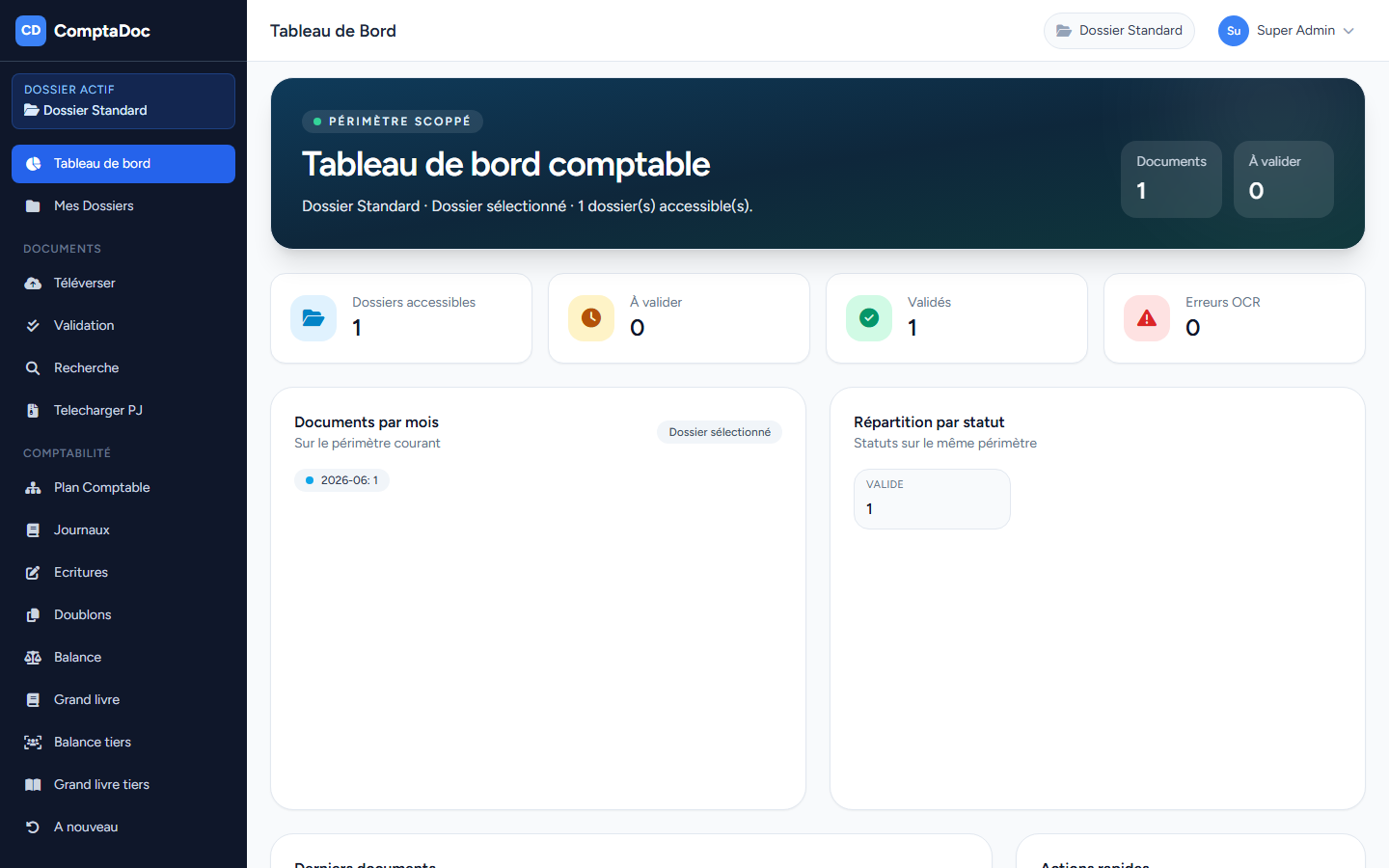 Capture d'écran de l'interface ComptaScan